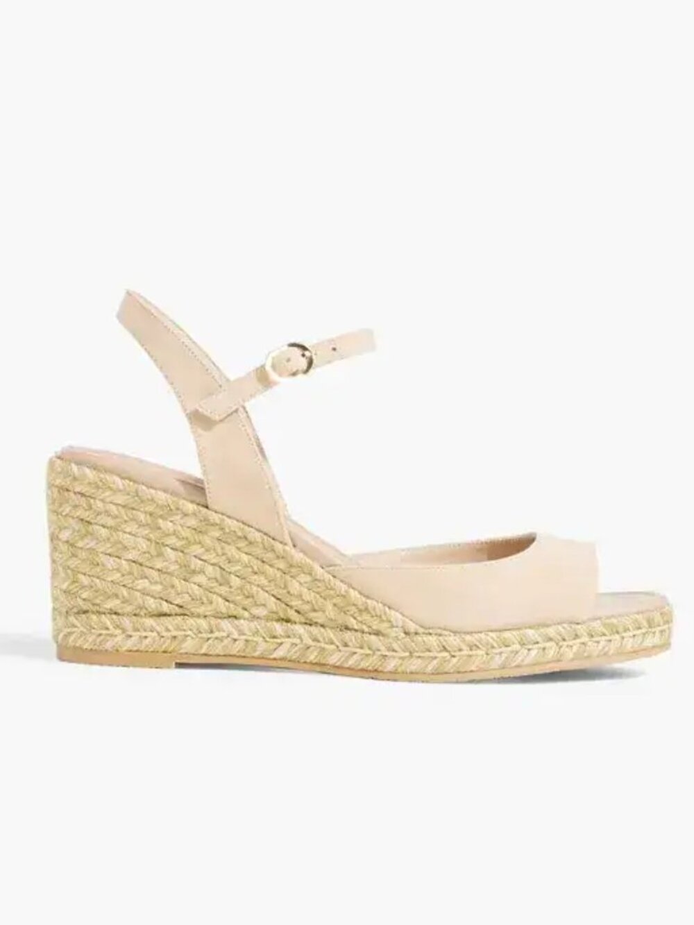 STUART WEITZMAN Tia Espadrille Wedge Sandals in Blush Suede Leather Size 9.5 NIB